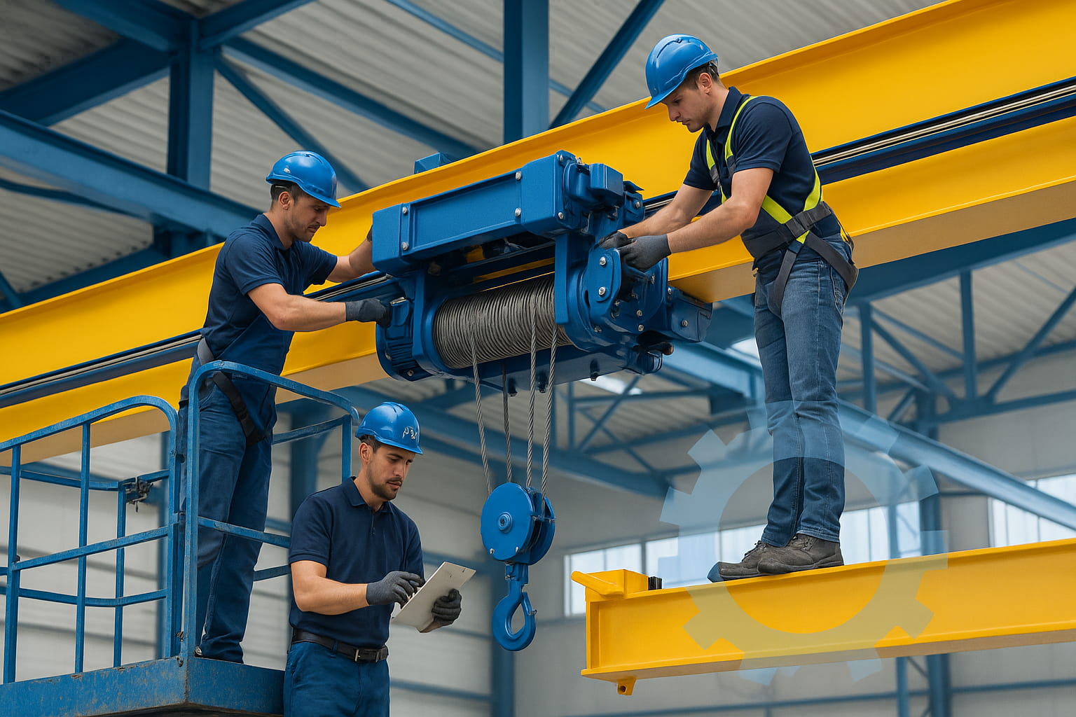 Industrial crane installation and commissioning