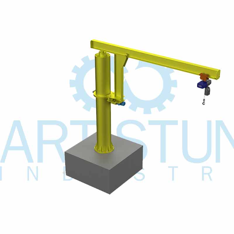 جرثقیل بازویی ستونی آرتیستون صنعت (سری APJC) — چرخش ۳۶۰°، شعاع سفارشی و نصب استاندارد