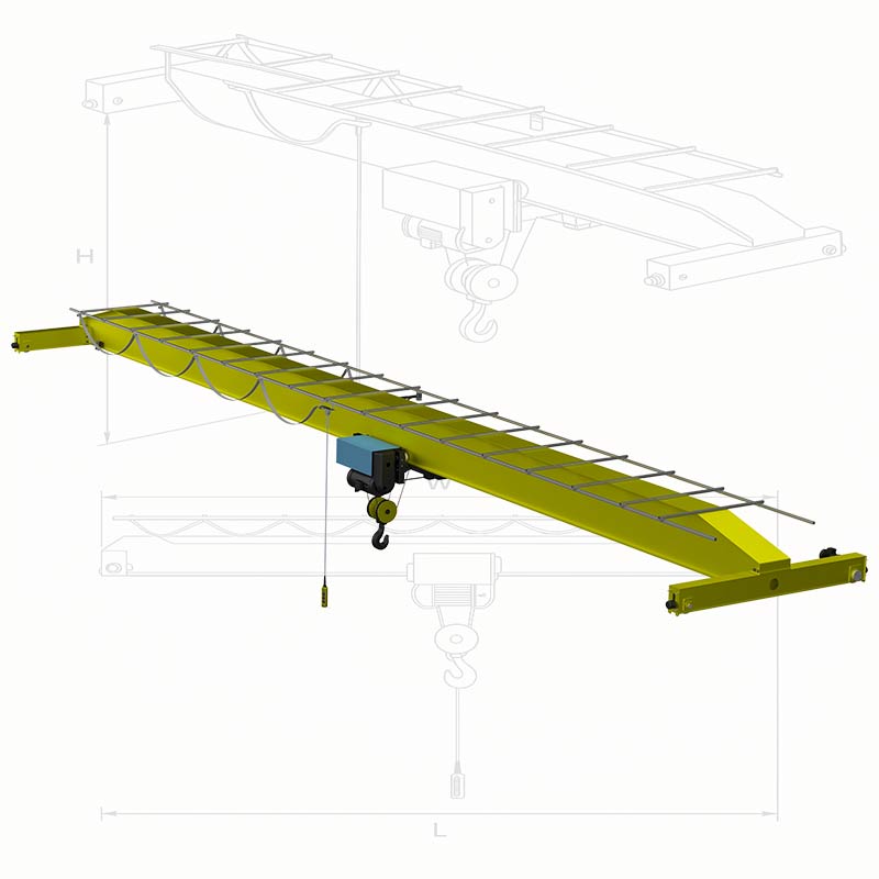 جرثقیل سقفی تکپل (Single Girder Overhead Crane) آرتیستون صنعت — طراحی ایمن و بهینه برای دهانه و ارتفاعهای مختلف